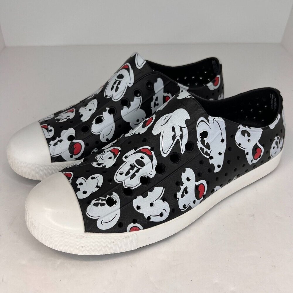Native Unisex Black Disney Parks Mickey Mouse Rubber W Sz10 M Sz8 Slip On Shoes